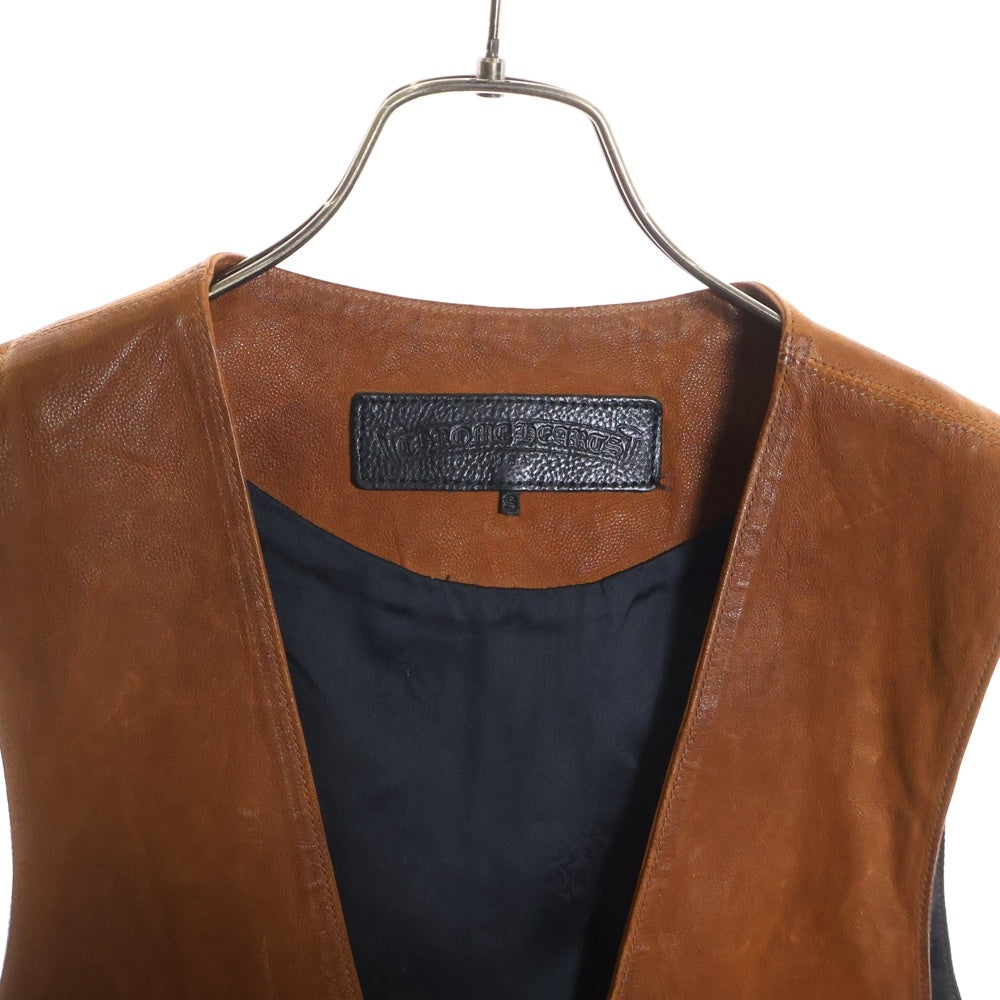 CHROME HEARTS(クロムハーツ) 8B L LNG BCK 8クロスボール クロスボールボタンレザーベスト ブラウン