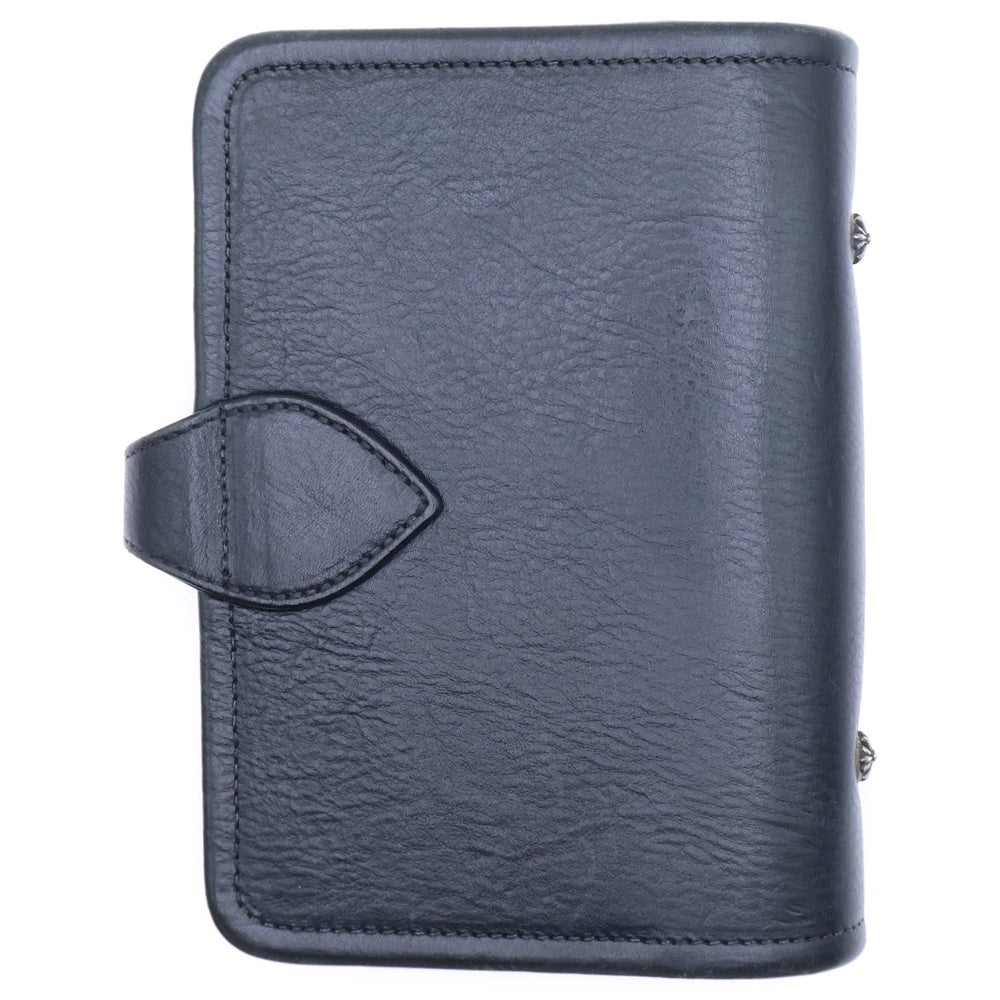 CHROME HEARTS(クロムハーツ) AGENDA PLAIN アジェンダ クロスボールボタンレザーブックカバー ブラック