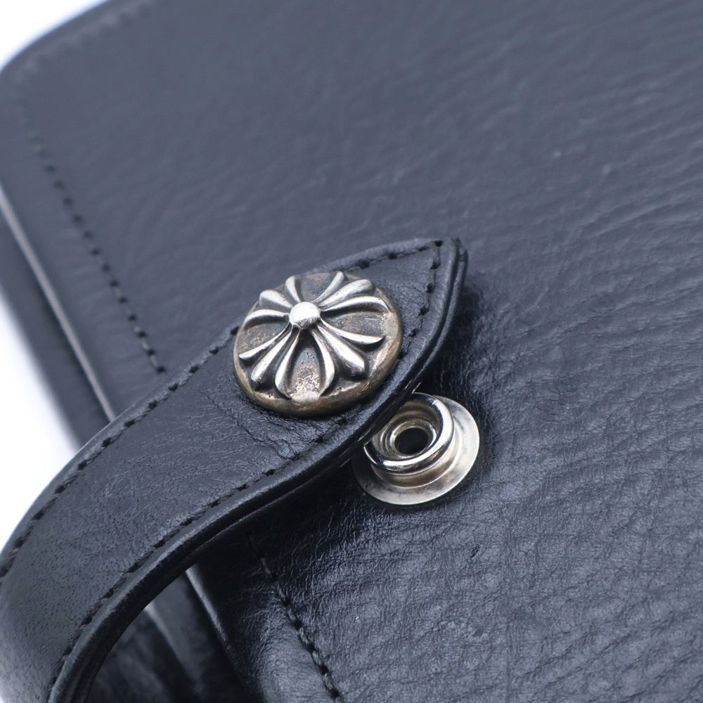CHROME HEARTS(クロムハーツ) AGENDA PLAIN アジェンダ クロスボールボタンレザーブックカバー ブラック