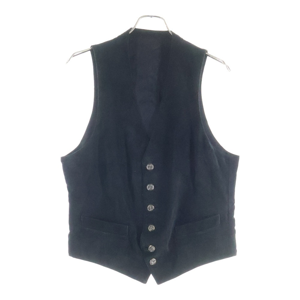 CHROME HEARTS(クロムハーツ) バックシルク切替 6Bレザーベスト ブラック