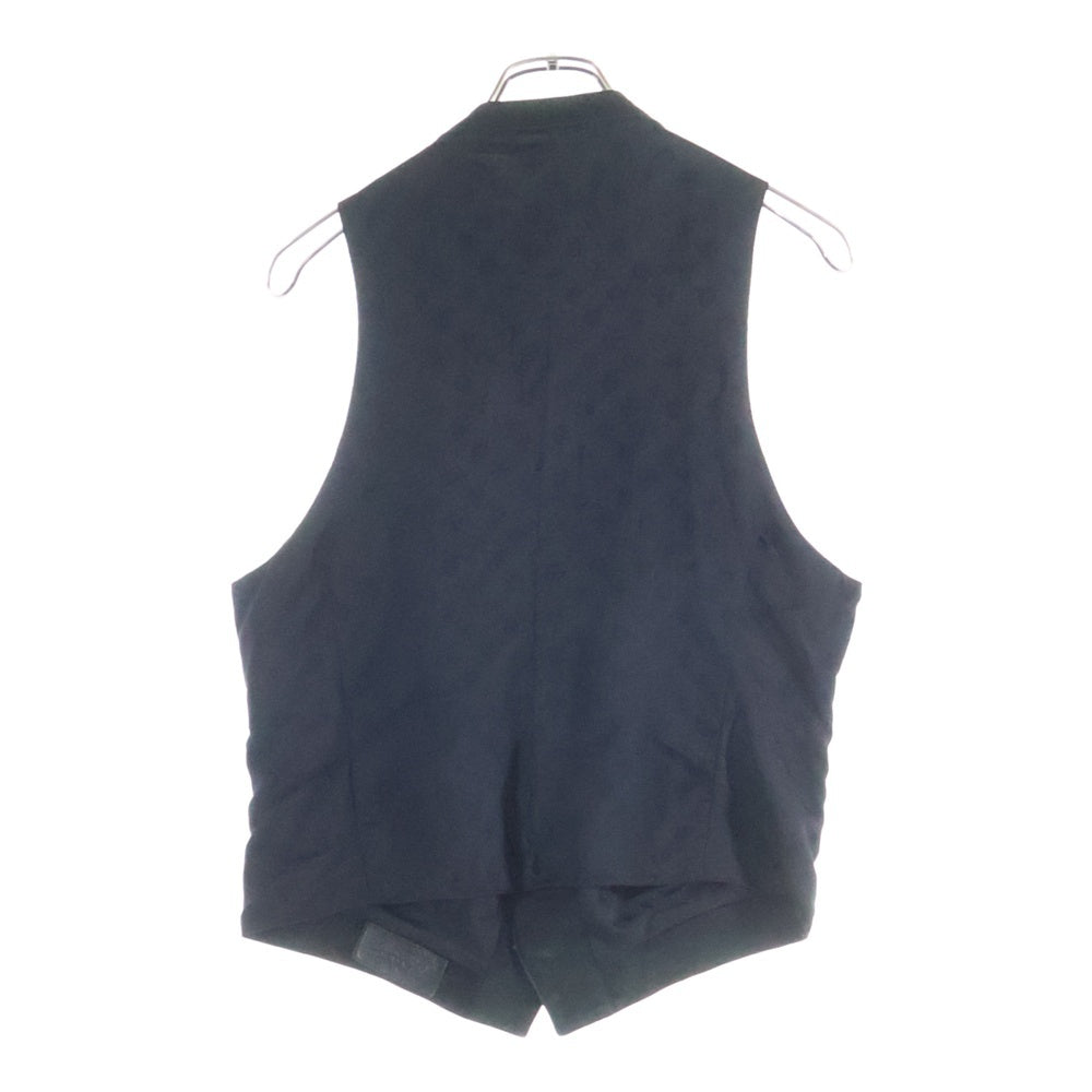 CHROME HEARTS(クロムハーツ) バックシルク切替 6Bレザーベスト ブラック