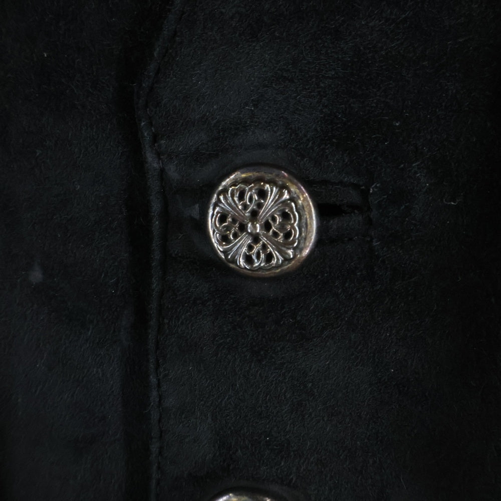 CHROME HEARTS(クロムハーツ) バックシルク切替 6Bレザーベスト ブラック