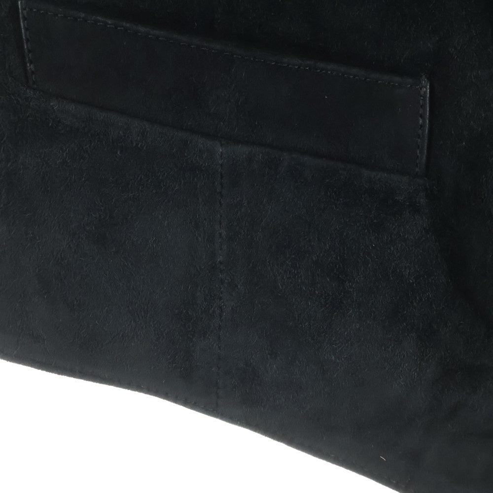 CHROME HEARTS(クロムハーツ) バックシルク切替 6Bレザーベスト ブラック