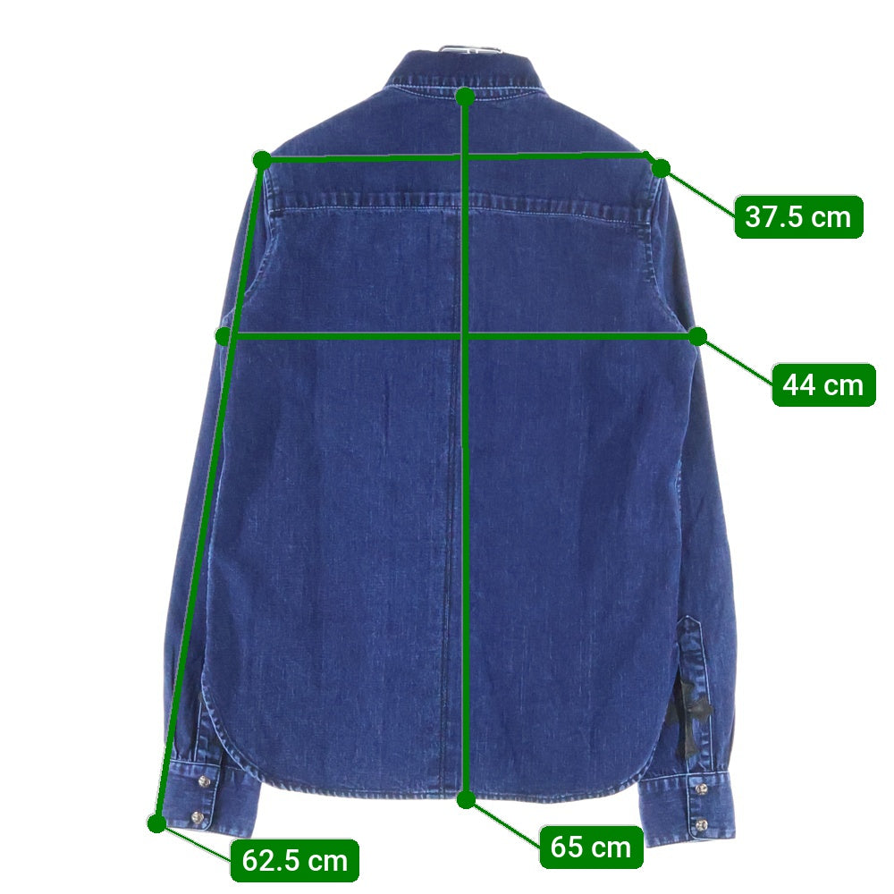 CHROME HEARTS(クロムハーツ) LOOSEENDS LS ルーズエンド 袖クロスパッチ クロスボールボタン デニム長袖シャツ インディゴ