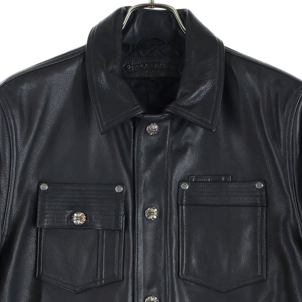 CHROME HEARTS(クロムハーツ) SOAP ON A ROPE クロスボールボタン オールレザージャケット インディゴ