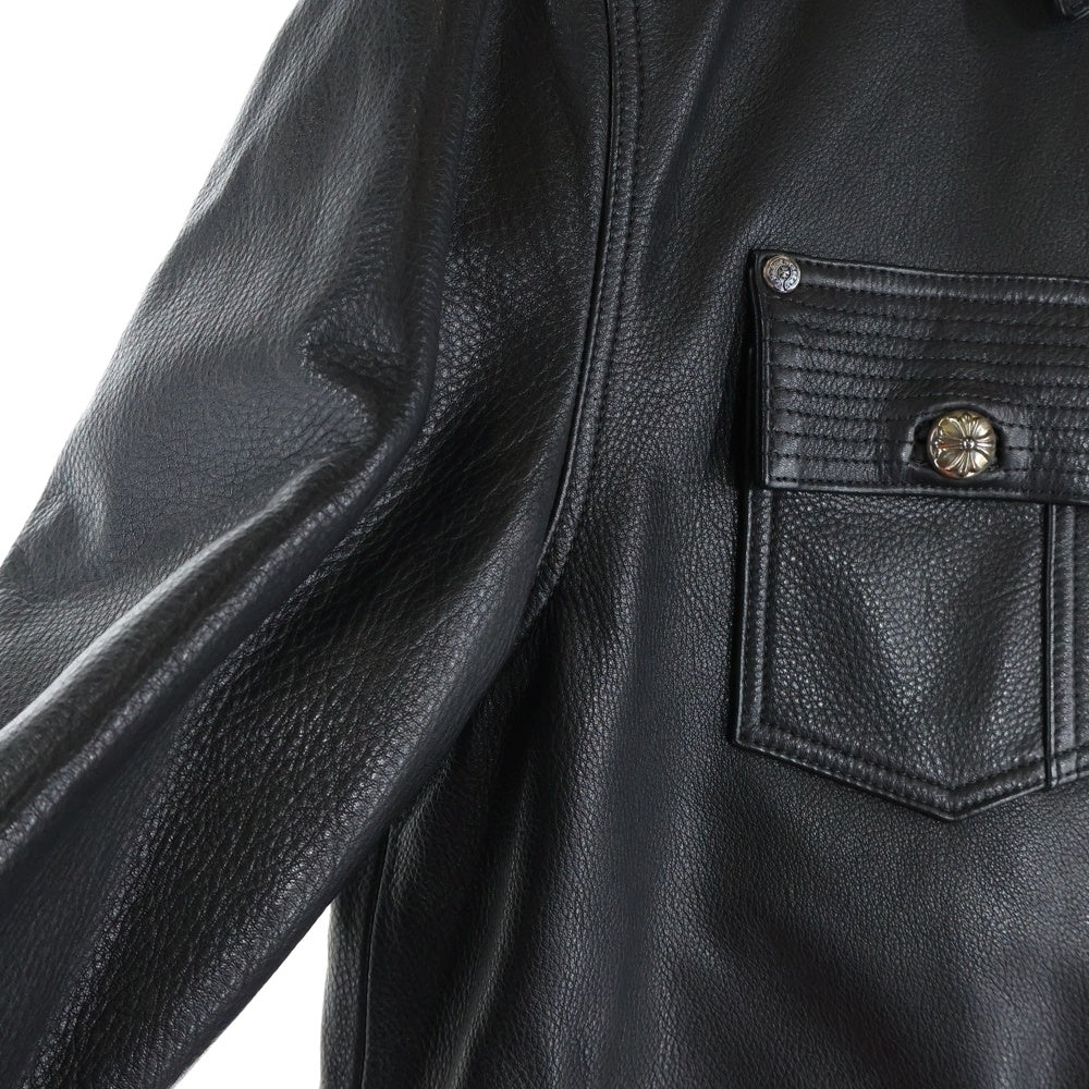 CHROME HEARTS(クロムハーツ) SOAP ON A ROPE クロスボールボタン オールレザージャケット インディゴ