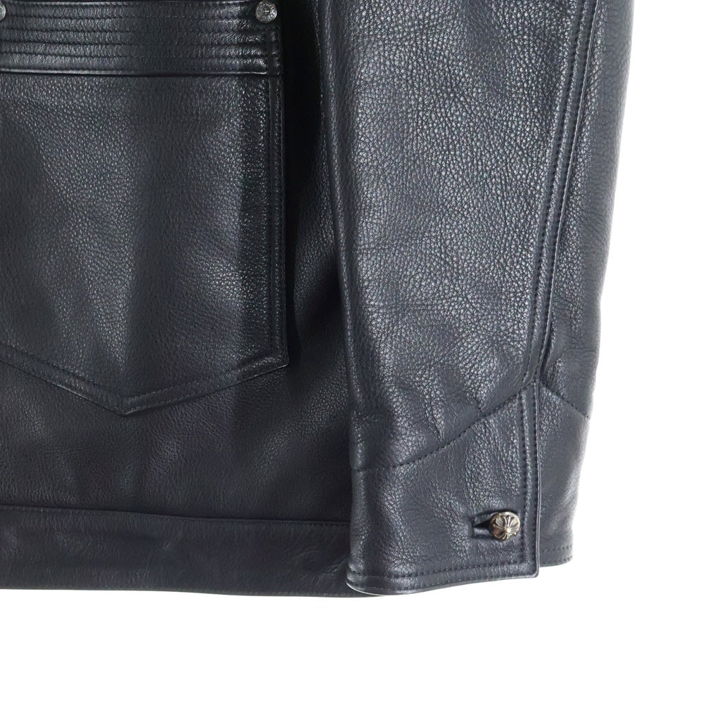 CHROME HEARTS(クロムハーツ) SOAP ON A ROPE クロスボールボタン オールレザージャケット インディゴ