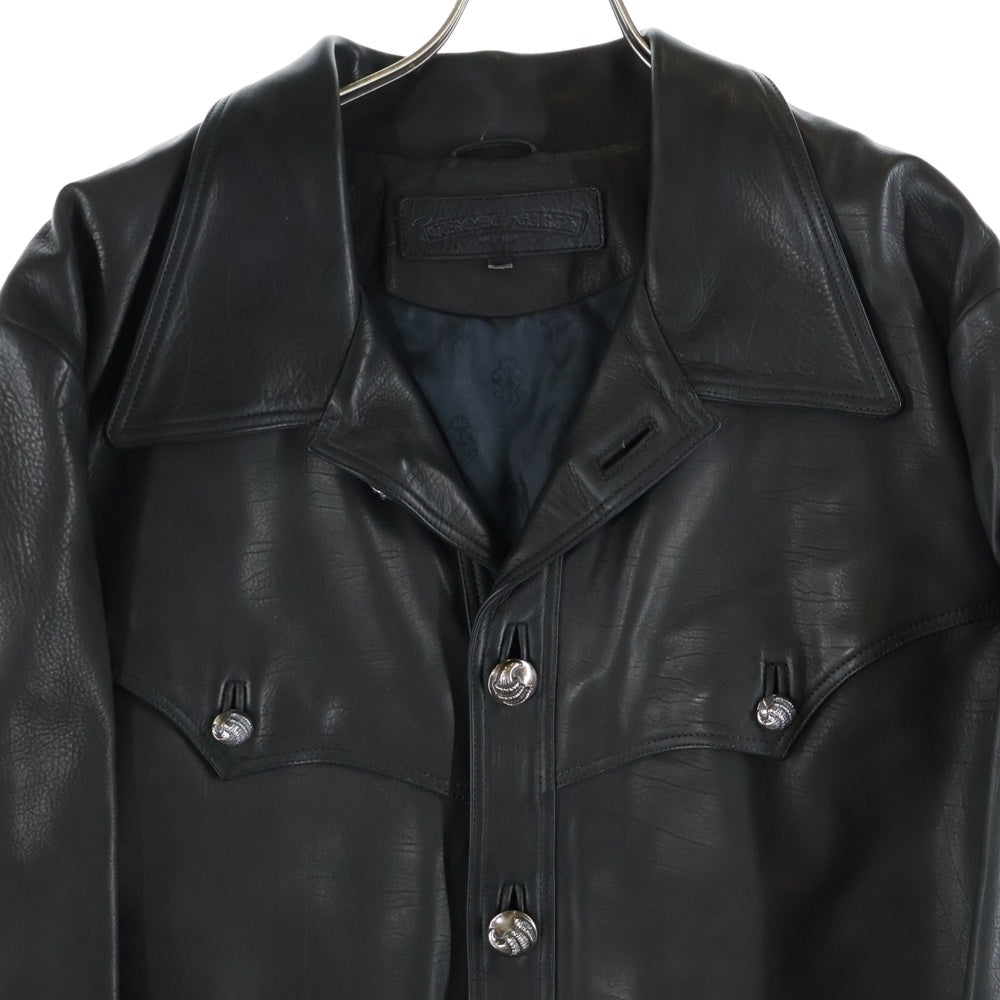 CHROME HEARTS(クロムハーツ) HUNTING JACKET クロウボタン ハンティング レザージャケット ブラック