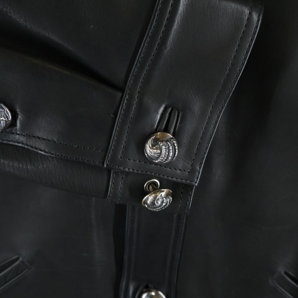 CHROME HEARTS(クロムハーツ) HUNTING JACKET クロウボタン ハンティング レザージャケット ブラック
