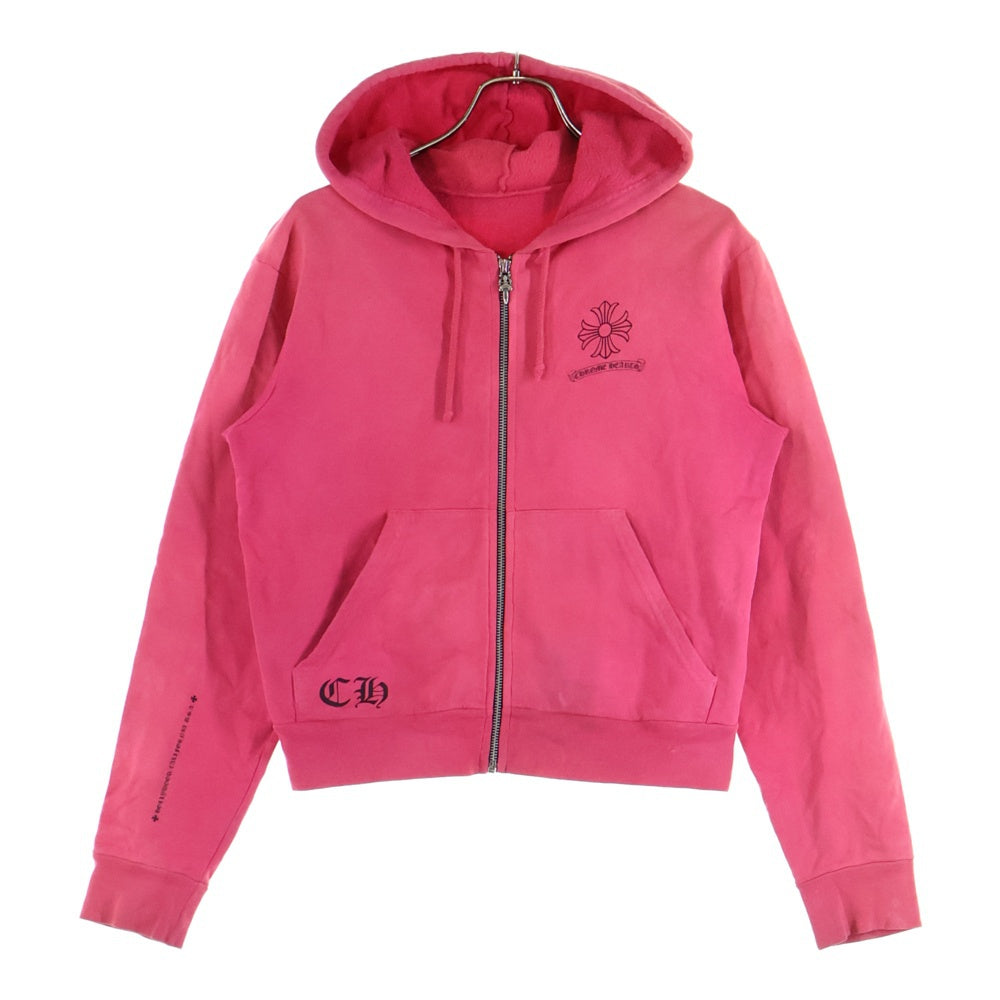 CHROME HEARTS(クロムハーツ) CH PLUS SWTSHRT HD ZIP CHプラスプリント ダガージップアップフーディーパーカー ピンク レディース