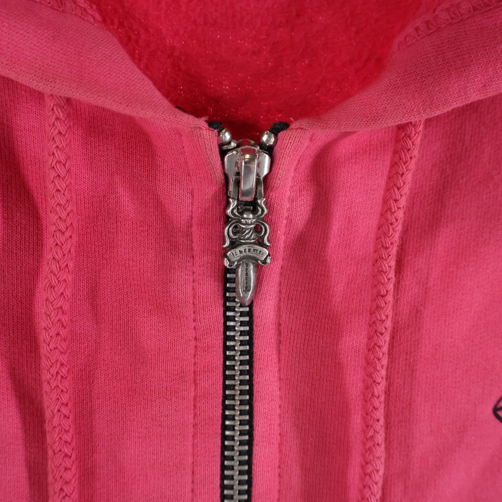 CHROME HEARTS(クロムハーツ) CH PLUS SWTSHRT HD ZIP CHプラスプリント ダガージップアップフーディーパーカー ピンク レディース