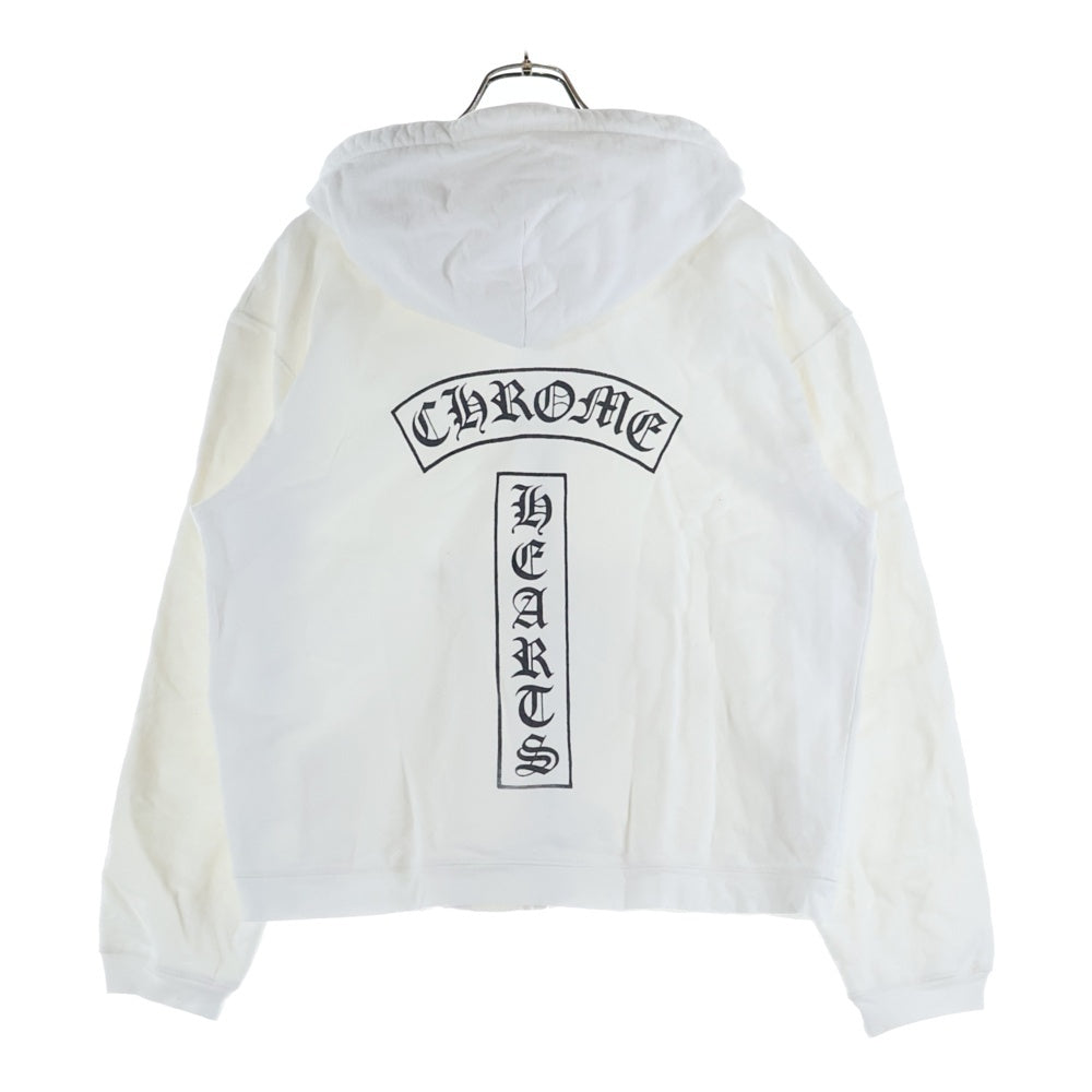 CHROME HEARTS(クロムハーツ) OLD T BAR #10DAGGER ZIP HOODIE Tバー #10ダガージップ パーカー ホワイト