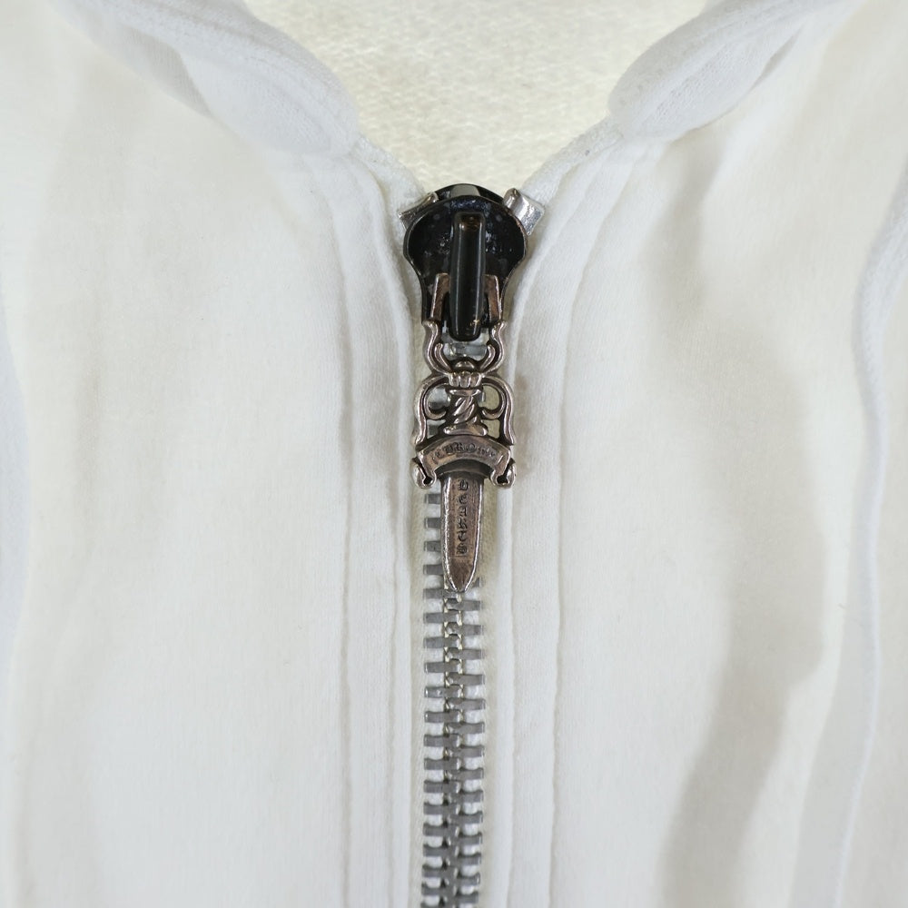 CHROME HEARTS(クロムハーツ) OLD T BAR #10DAGGER ZIP HOODIE Tバー #10ダガージップ パーカー ホワイト