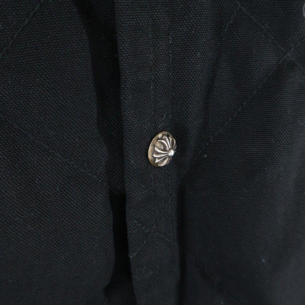 CHROME HEARTS(クロムハーツ) TEENAGE KICKS バックホースシューCHプラスプリント クロスボタンキルティングコットンダウンベスト ブラック