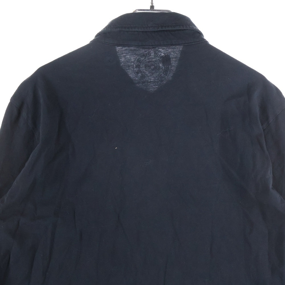 CHROME HEARTS(クロムハーツ) フレアボタンRS3プリント長袖カットソー ポロシャツ ブラック