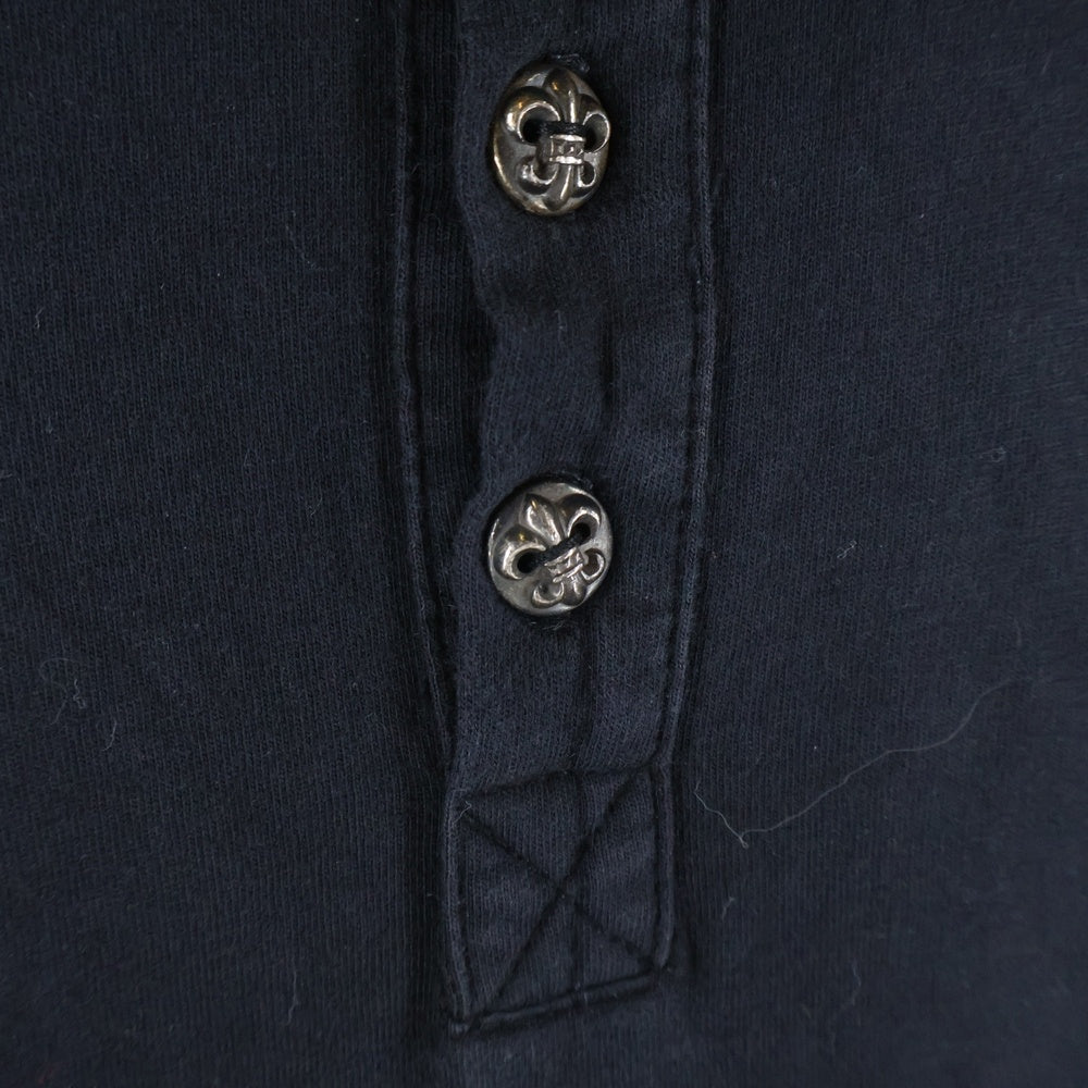 CHROME HEARTS(クロムハーツ) フレアボタンRS3プリント長袖カットソー ポロシャツ ブラック