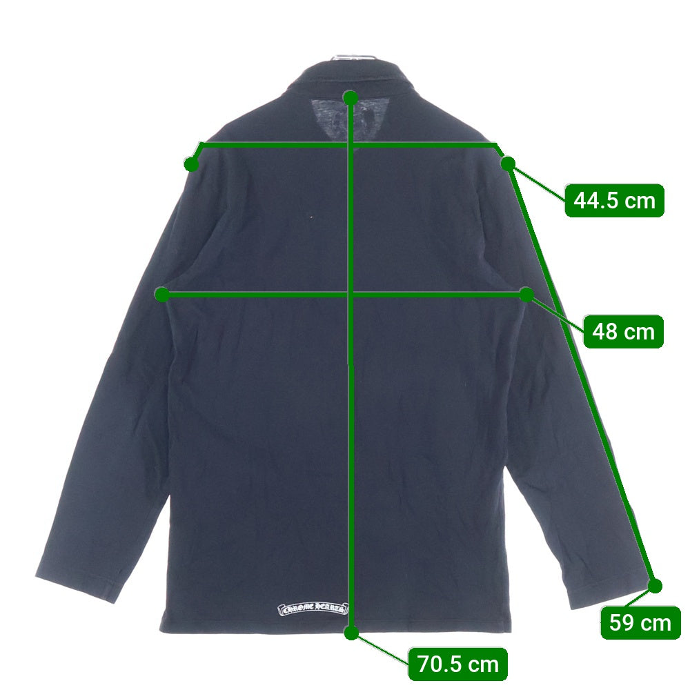 CHROME HEARTS(クロムハーツ) フレアボタンRS3プリント長袖カットソー ポロシャツ ブラック