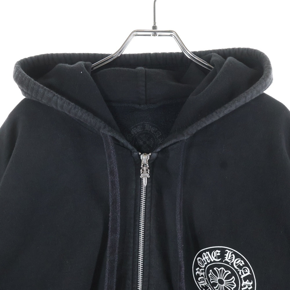 CHROME HEARTS(クロムハーツ) Back Grad Circle Logo Hoodie アームフローラル グラデーションサークルプリント ジップアップパーカー ブラック