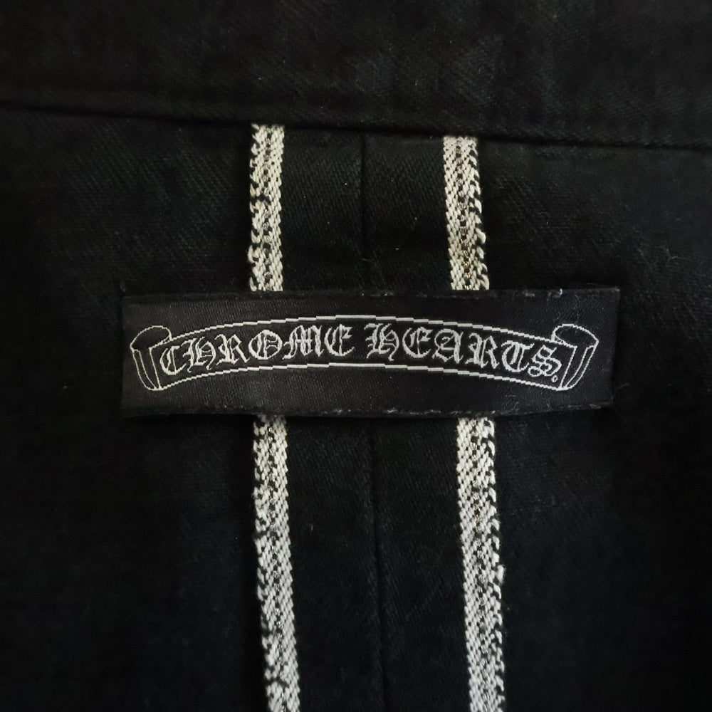 CHROME HEARTS(クロムハーツ) 袖クロスパッチクロスボールボタンデニム長袖シャツ DENIM WESTERN/デニムウエスタン