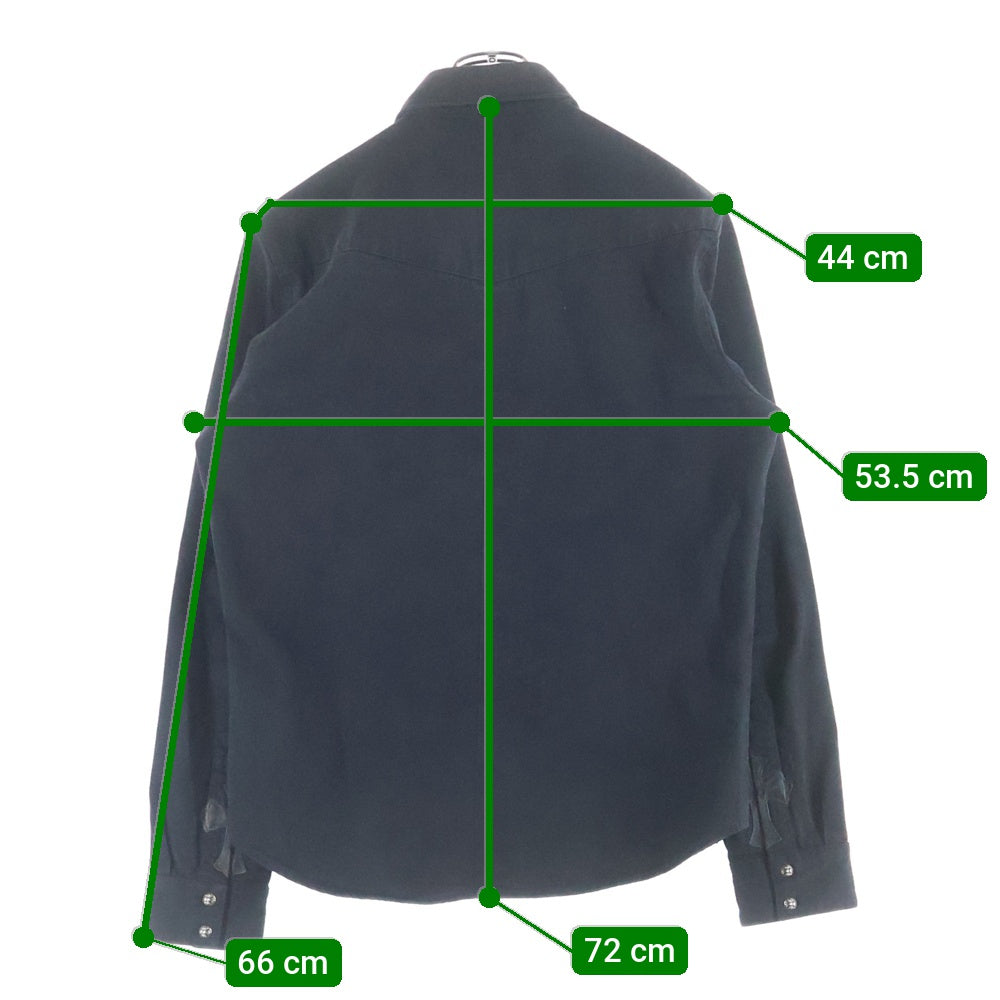 CHROME HEARTS(クロムハーツ) 袖クロスパッチクロスボールボタンデニム長袖シャツ DENIM WESTERN/デニムウエスタン