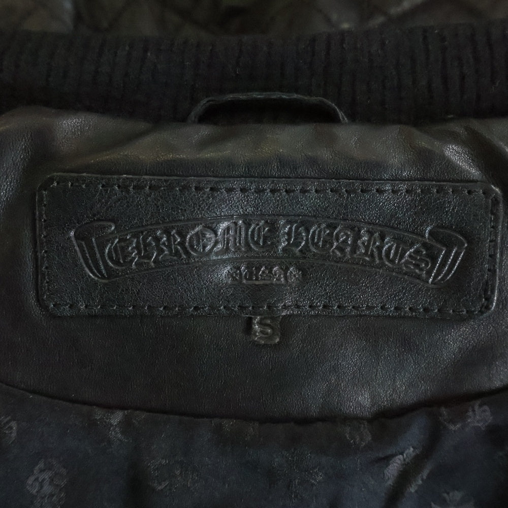 CHROME HEARTS(クロムハーツ) レザーキルティングジップアップジャケット レディース