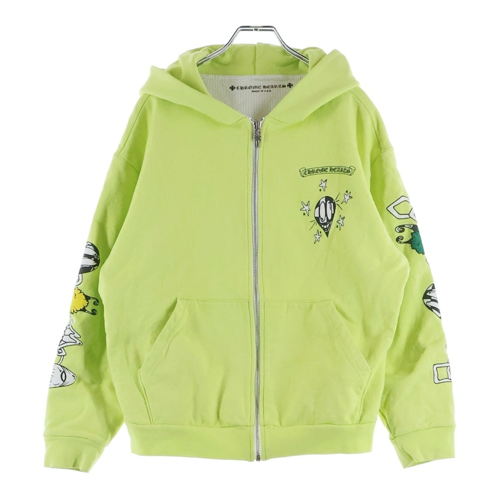 CHROME HEARTS(クロムハーツ) 22AW×MATTY BOY PPO CHAIN GAME HOODIE マッティボーイ チェーンゲームリンク裏地サーマルジップアップパーカー ライムグリーン