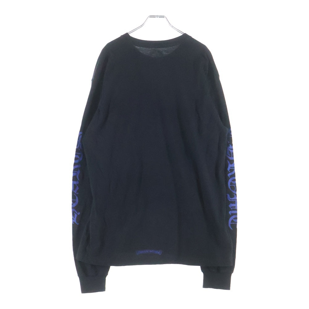 CHROME HEARTS(クロムハーツ) Neck Logo L/S TEE ネックロゴ ロングスリーブ長袖Tシャツ ブルー/ブラック