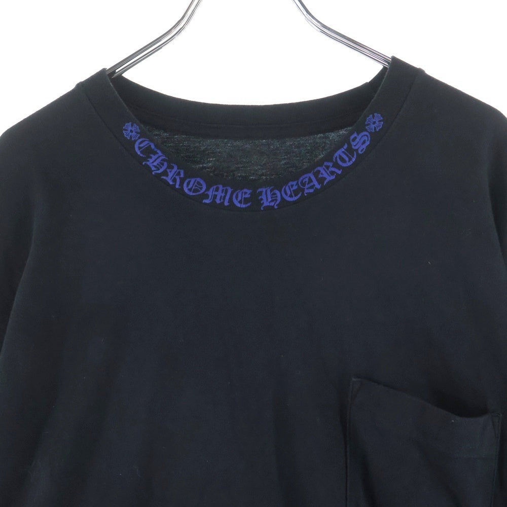 CHROME HEARTS(クロムハーツ) Neck Logo L/S TEE ネックロゴ ロングスリーブ長袖Tシャツ ブルー/ブラック