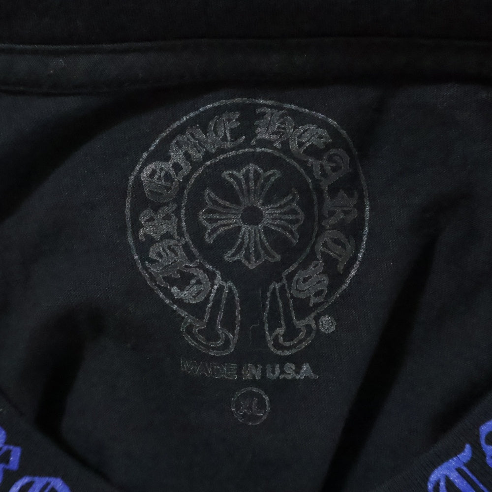 CHROME HEARTS(クロムハーツ) Neck Logo L/S TEE ネックロゴ ロングスリーブ長袖Tシャツ ブルー/ブラック