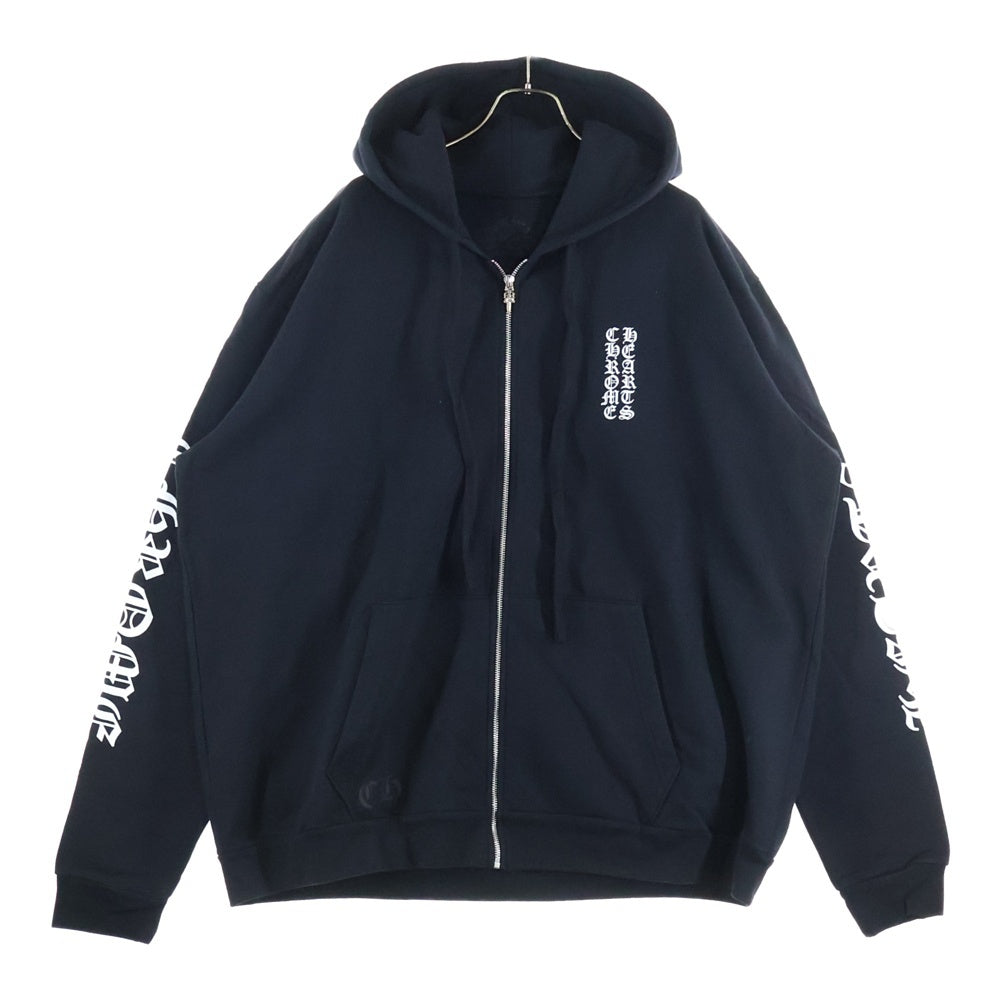 CHROME HEARTS(クロムハーツ) SWTSHRT HD ZIP アームロゴプリントジップアップパーカー