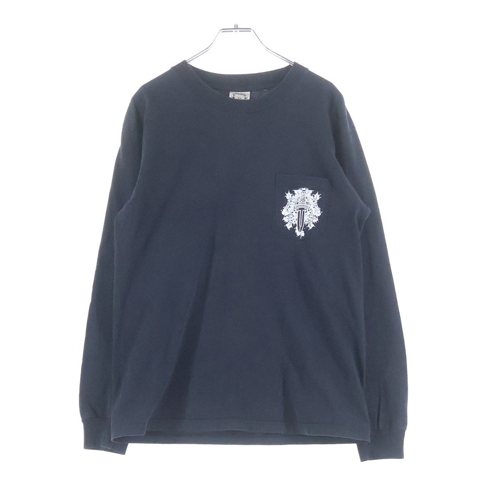 CHROME HEARTS(クロムハーツ) CH LS ヴァインダガー バックホースシュープリント アームフローラル 長袖カットソー OLD ブラック