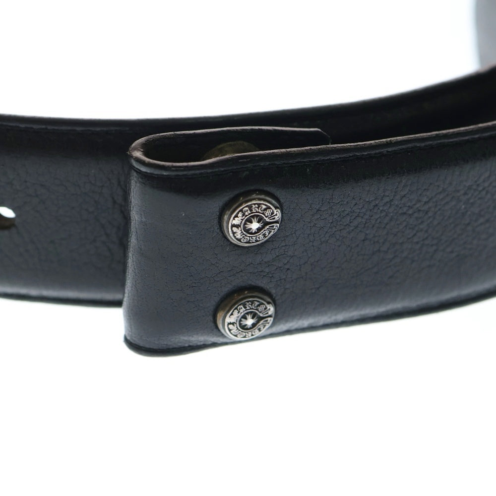 CHROME HEARTS(クロムハーツ) 1.5 STRAP 1.5inchスクロールレーベルリベッツ レザーベルト