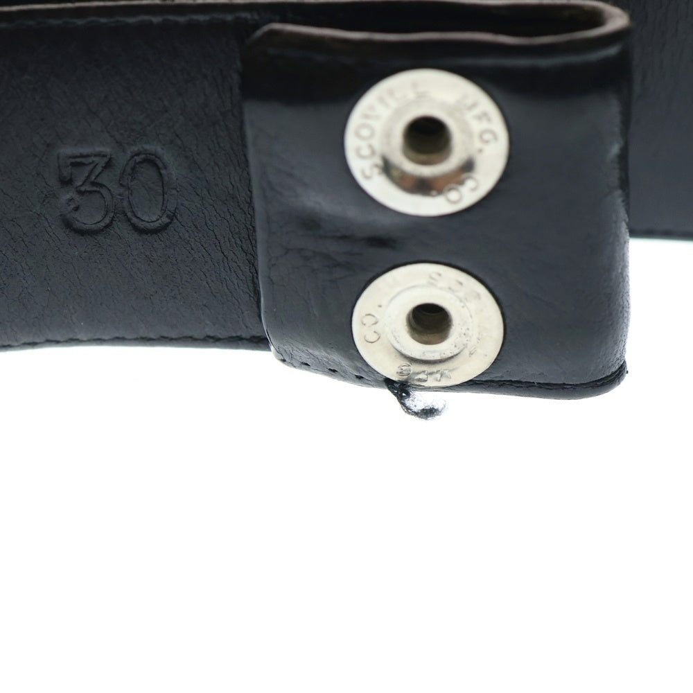 CHROME HEARTS(クロムハーツ) 1.5 STRAP 1.5inchスクロールレーベルリベッツ レザーベルト