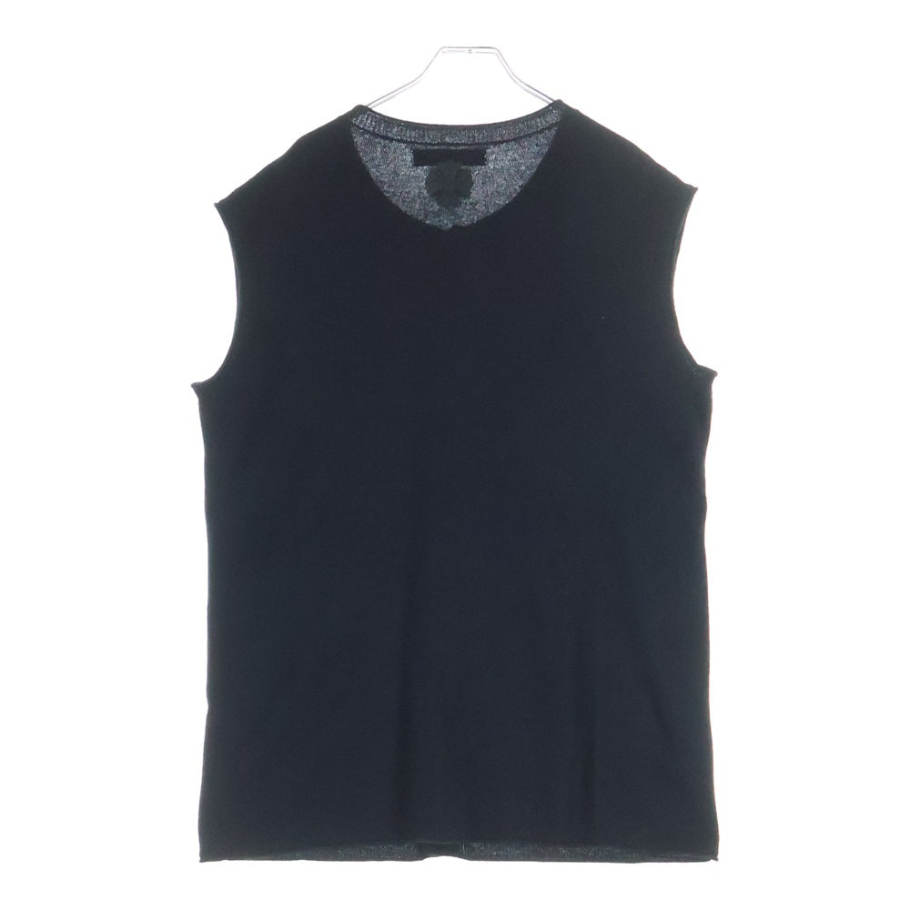 CHROME HEARTS(クロムハーツ) カシミヤ ニット CHクロスパッチ ボタンベスト ブラック