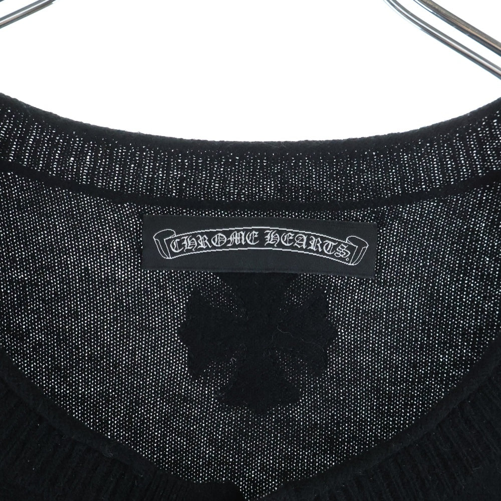 CHROME HEARTS(クロムハーツ) カシミヤ ニット CHクロスパッチ ボタンベスト ブラック