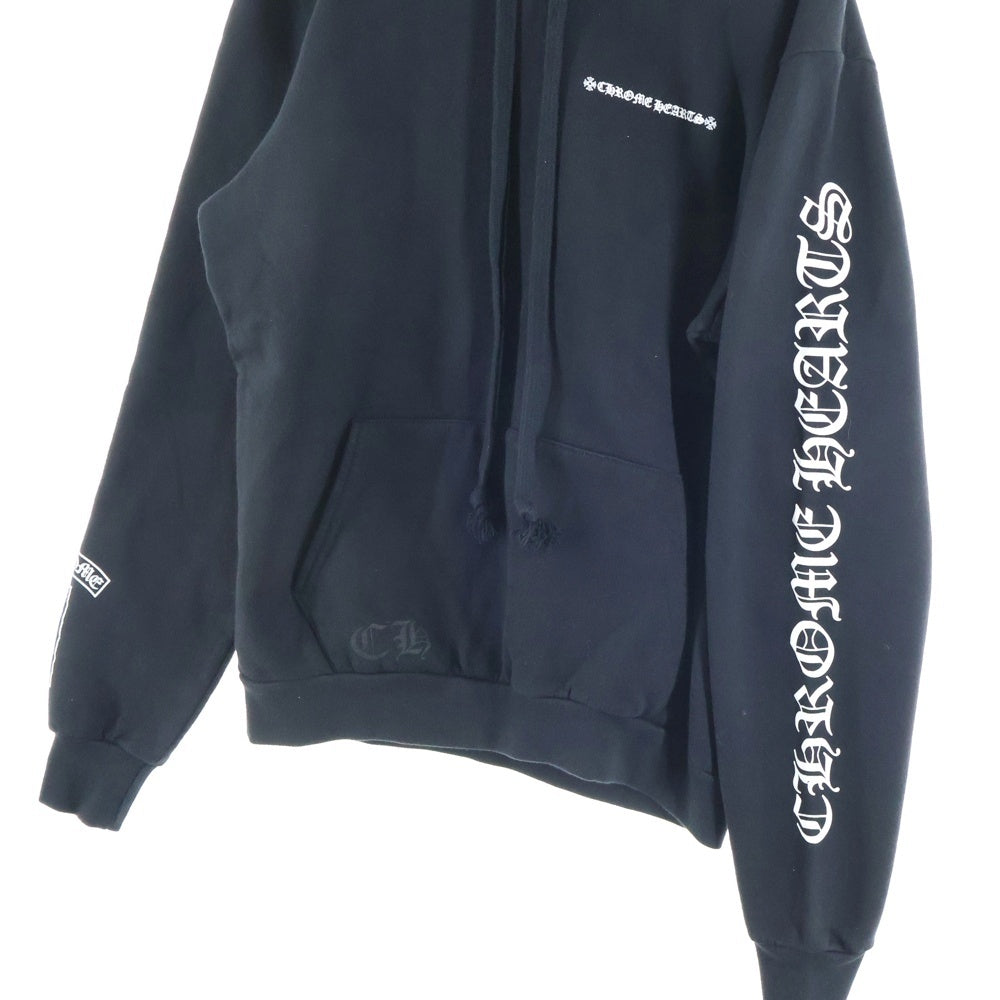 CHROME HEARTS(クロムハーツ) SWTSHRT PLVR Tバー 袖英字プリントプルオーバーパーカー