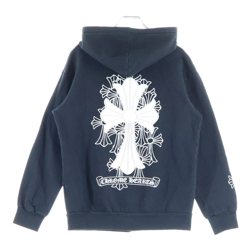 CHROME HEARTS(クロムハーツ) SWTSHRT HD ZIP バックセメタリークロスプリント 袖CHクロス ジップアップパーカー