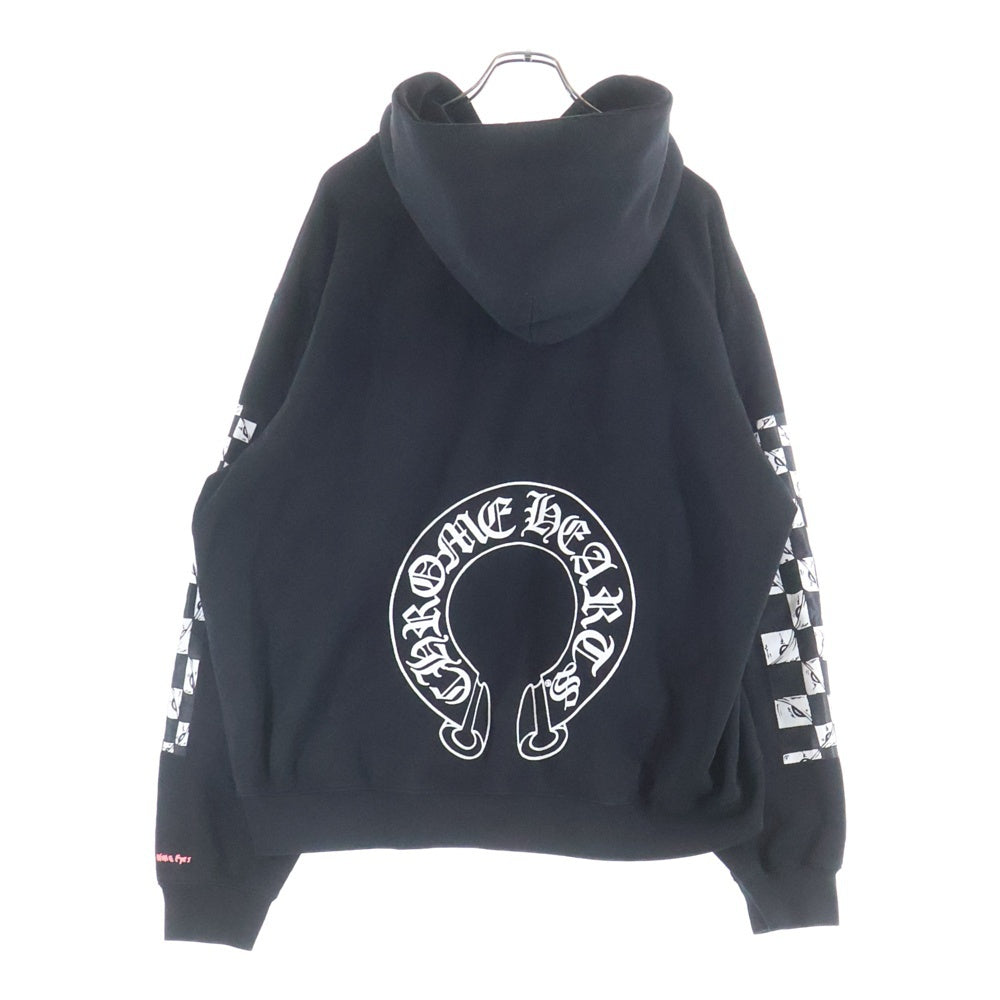 CHROME HEARTS(クロムハーツ) ×MATTY BOY 99eyes マッティボーイ 袖プリントバックホースシュー ダブルフード プルオーバーパーカー ブラック