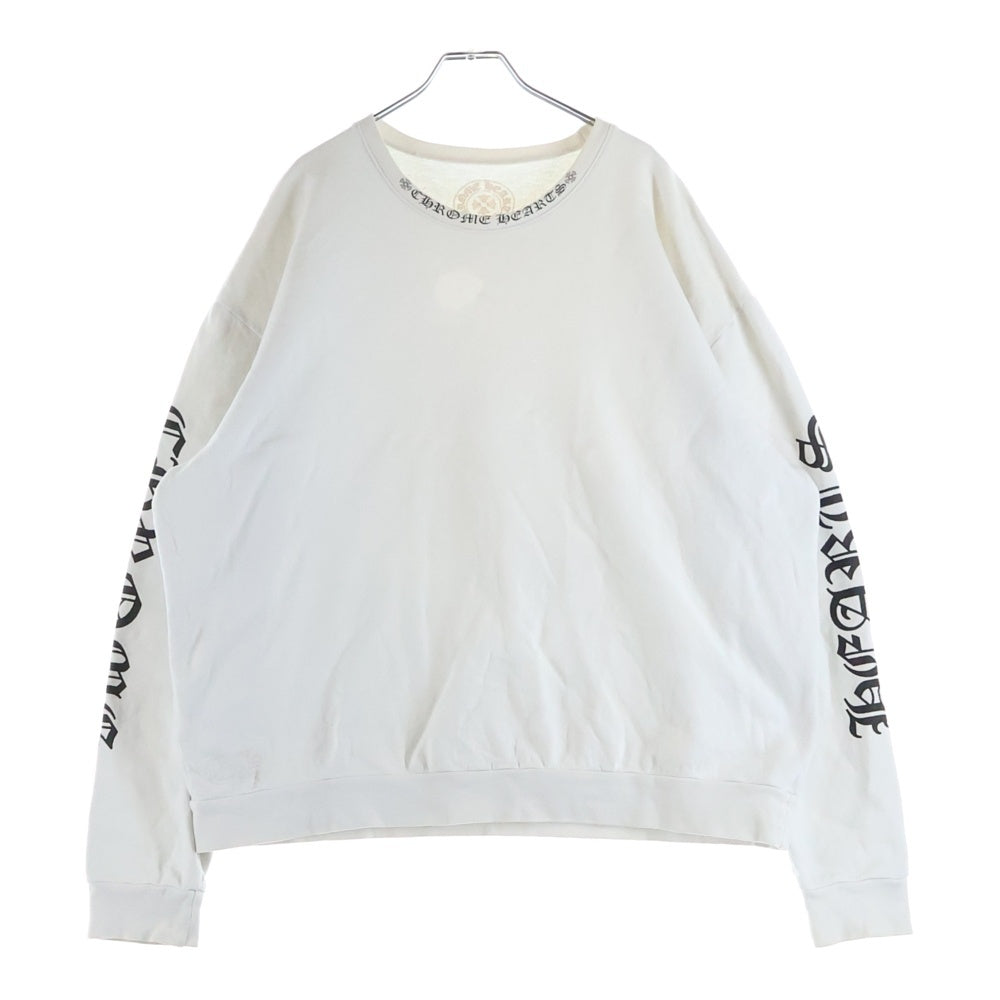 CHROME HEARTS(クロムハーツ) Neck Logo Crewneck Sweatshirt ネックロゴ クルーネックスウェットシャツ トレーナー 袖ロゴプリント