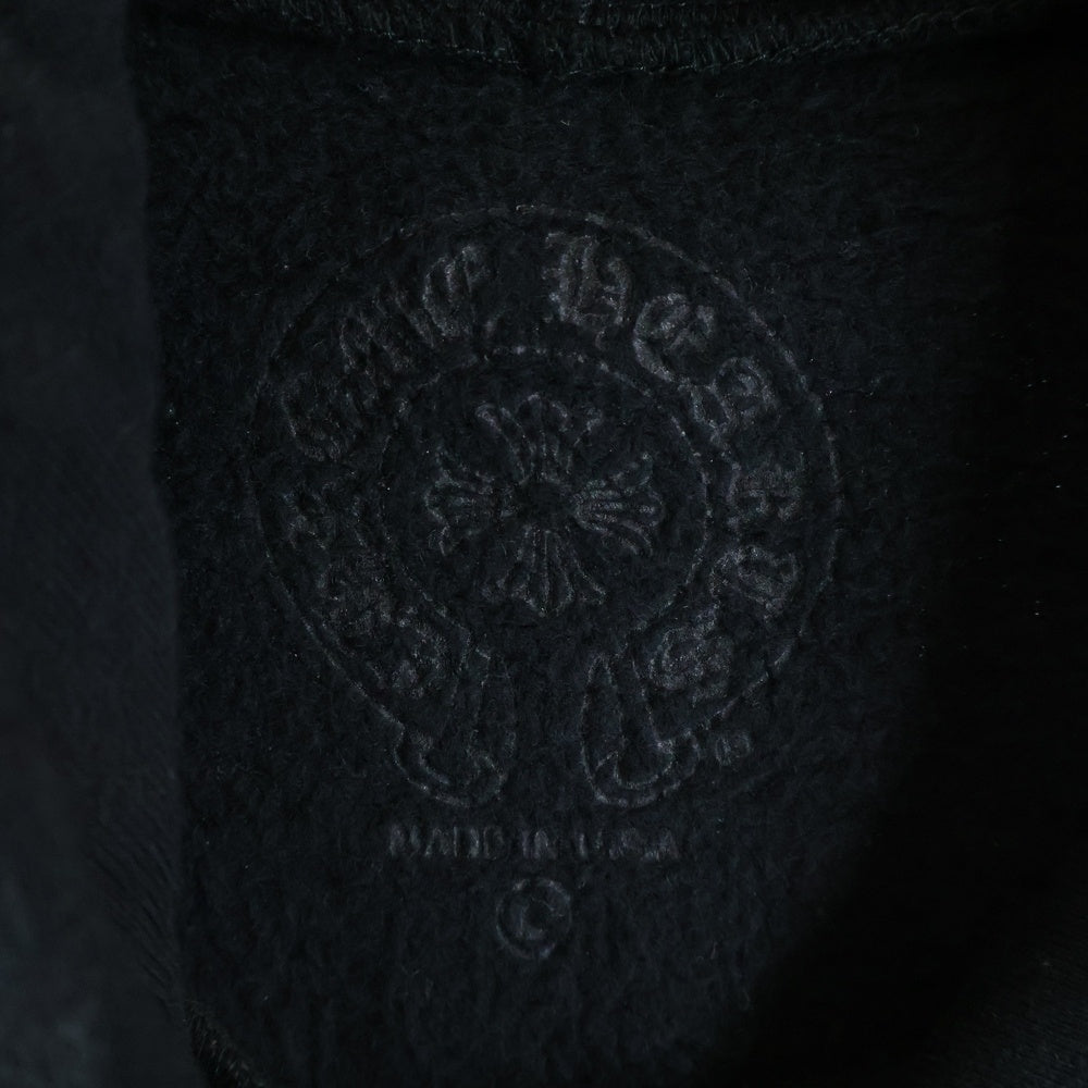 CHROME HEARTS(クロムハーツ) SWTSHRT PLVR 袖フローラルバックホースシュープリントプルオーバーパーカー ブラック