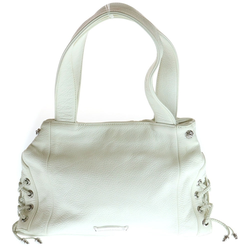 CHROME HEARTS(クロムハーツ) JJ DEAN SMALL ディーン スモール レザー ライダース ハンドバッグ ホワイト レディース