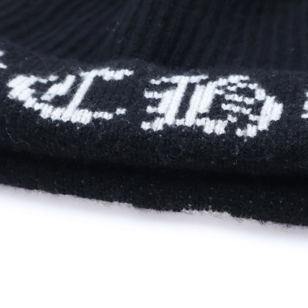 CHROME HEARTS(クロムハーツ) BIG DADDY ビッグダディ スターボール付きカシミヤニットビーニーニットキャップ ブラック