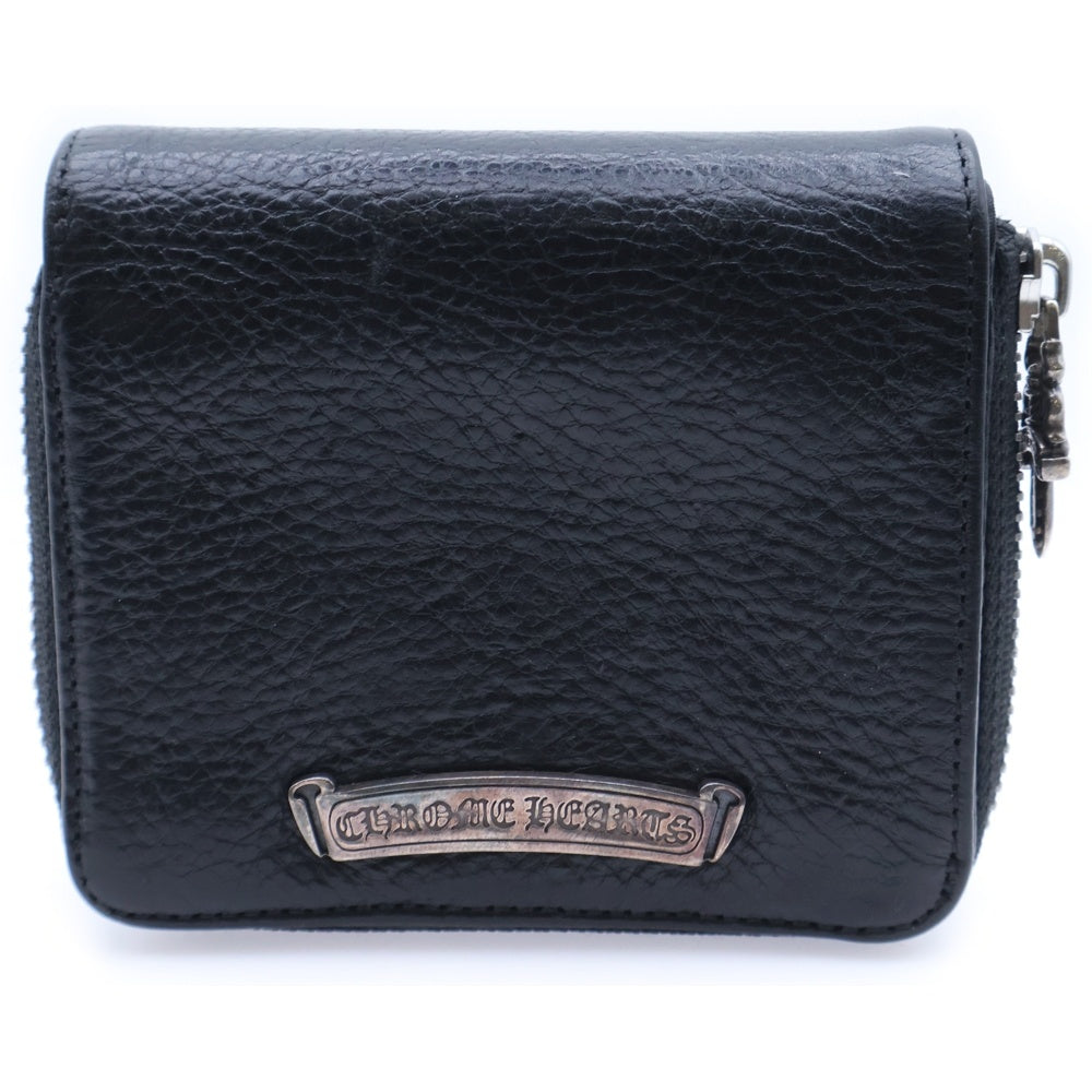 CHROME HEARTS(クロムハーツ) SQ ZIP BILL スクエアジップビル レザーウォレット 財布 ブラック BCA376