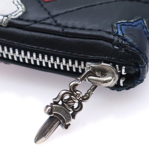CHROME HEARTS(クロムハーツ) REC F ZIP QUILTED マルチパッチ セメタリー クロスキルティング レザーウォレット 財布