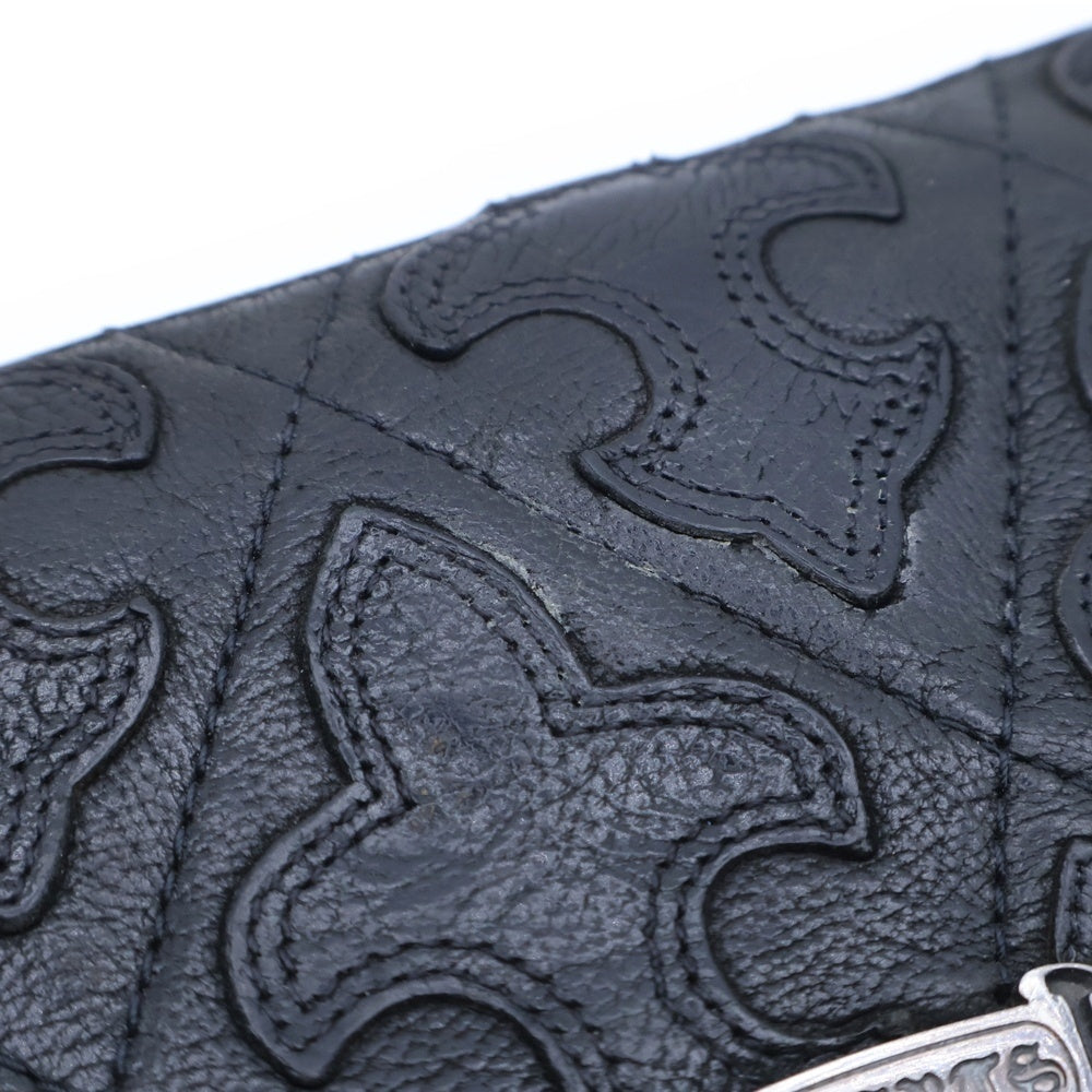 CHROME HEARTS(クロムハーツ) REC F ZIP QUILTED BSフレアキルティングレザーウォレット 長財布 ブラック