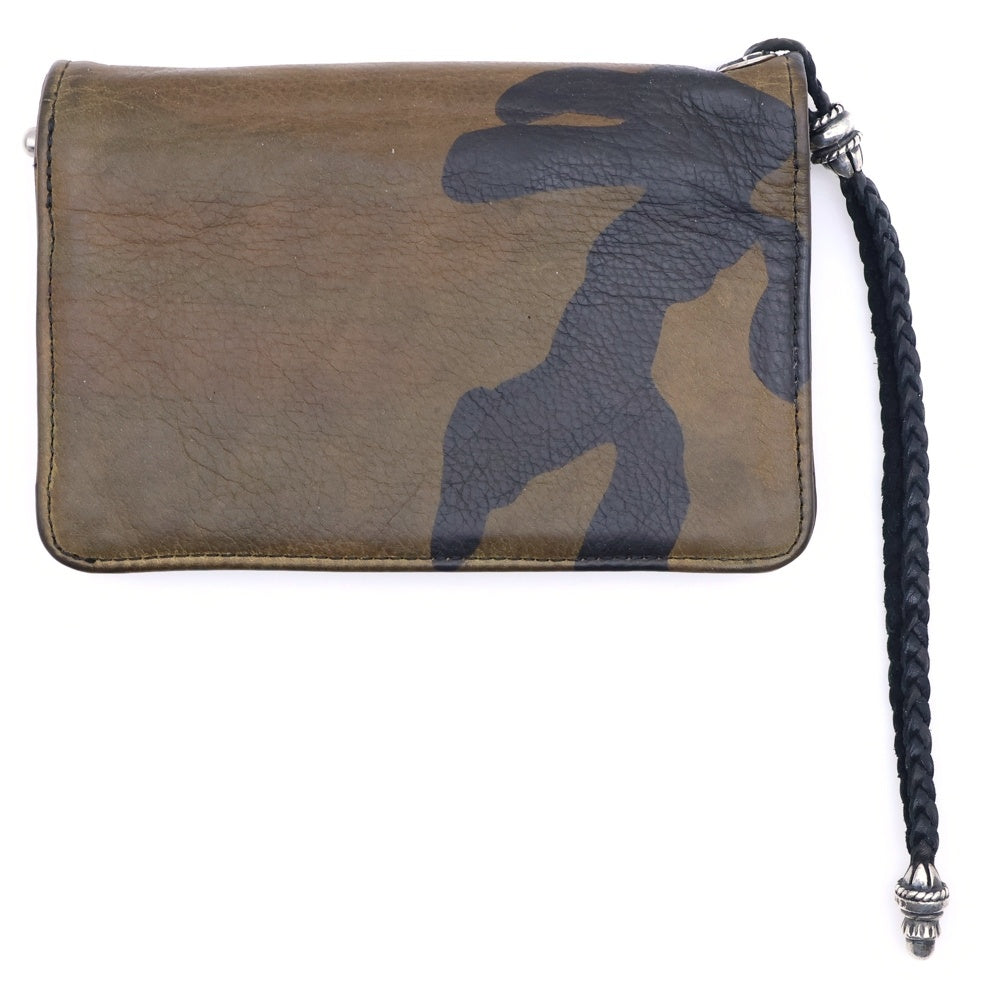 CHROME HEARTS(クロムハーツ) 2ZIP STRAP 2ジップストラップ ストラップ付クロスボールボタンレザーウォレット財布