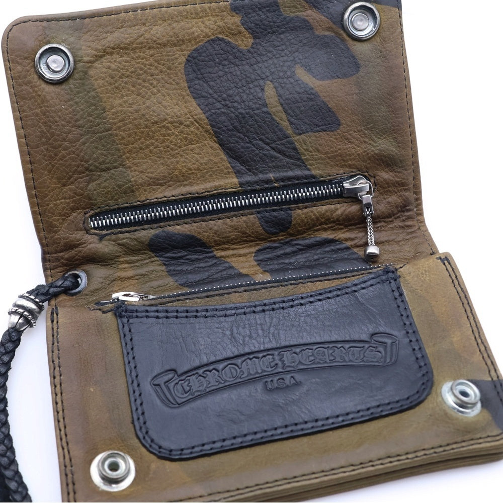 CHROME HEARTS(クロムハーツ) 2ZIP STRAP 2ジップストラップ ストラップ付クロスボールボタンレザーウォレット財布