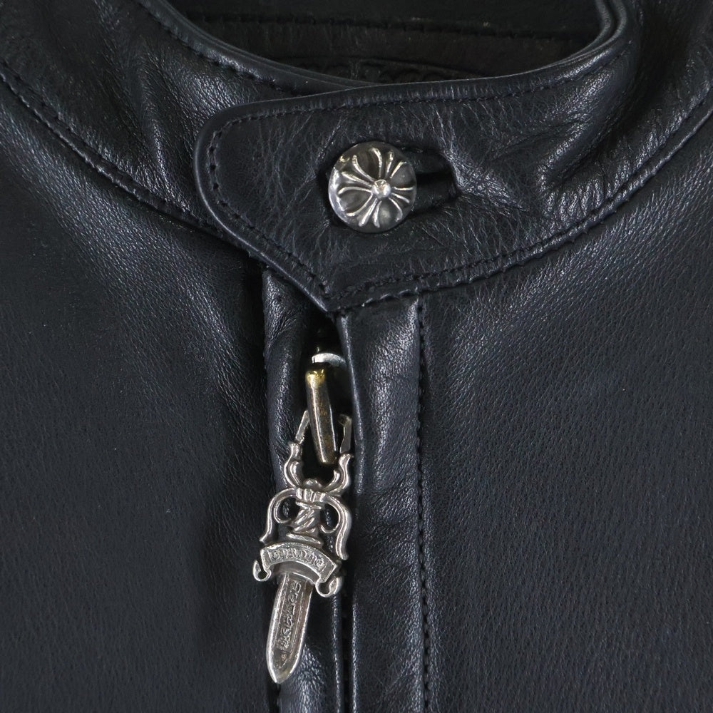CHROME HEARTS(クロムハーツ) RACING2 レーシング2 ダガージップシングルライダースレザージャケット ブラック
