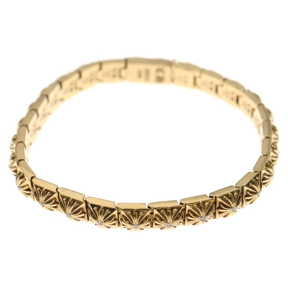 CHROME HEARTS(クロムハーツ) 22K PYRAMID PLS LNK 1/4 DIA ピラミッドプラスリンク ダイヤ ゴールドブレスレット