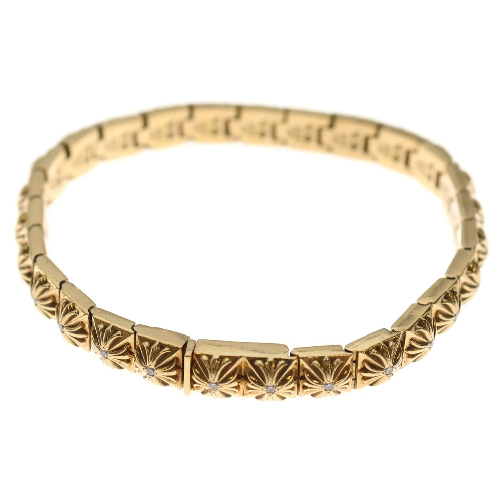 CHROME HEARTS(クロムハーツ) 22K PYRAMID PLS LNK 1/4 DIA ピラミッドプラスリンク ダイヤ ゴールドブレスレット